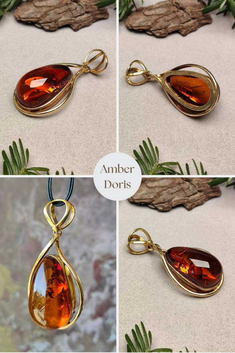 Ekskluzywny Wisior z Bursztynem Bałtyckim – Kolekcja Amber Doris