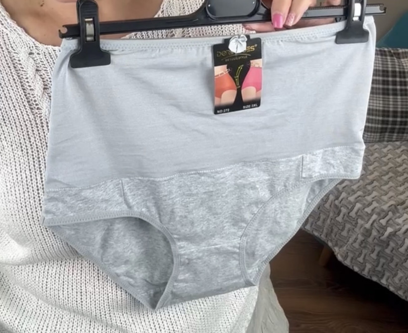 Majtki ściągające z siateczką - 5xl - 272 - popiel