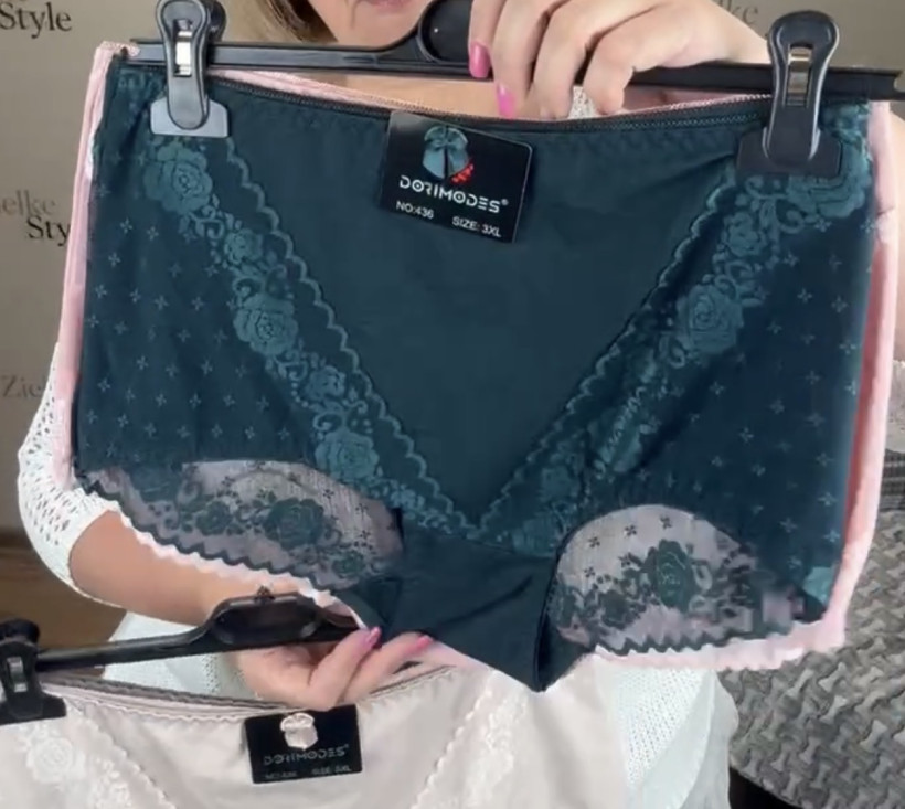 Majtki z koronką - 5xl - 436 - butelkowa zieleń