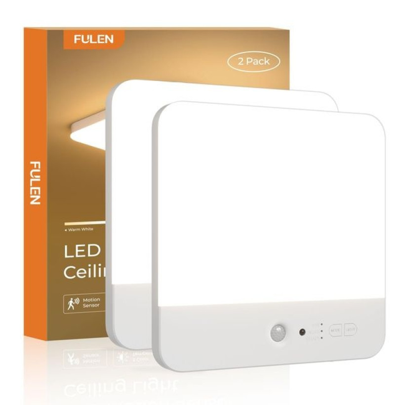 Zestaw 2 lamp sufitowych fulen z sensorem ruchu