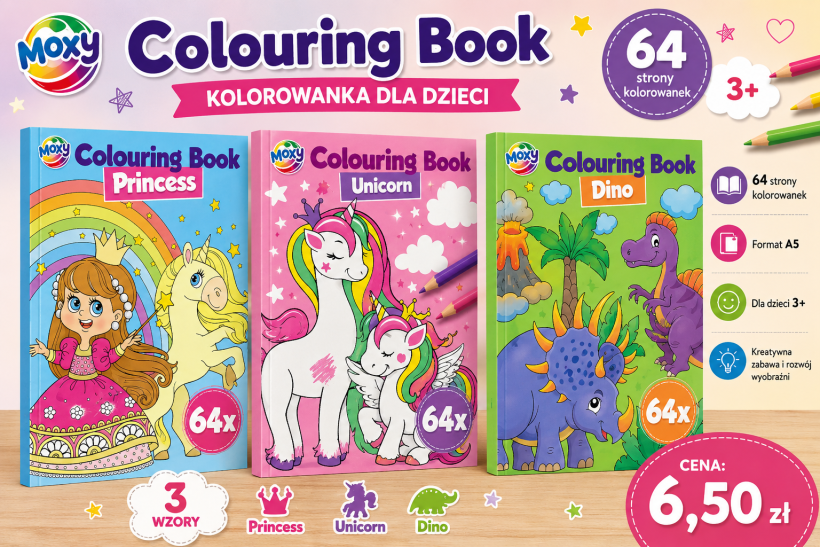 Kolorowanka moxy 64 strony Format a5