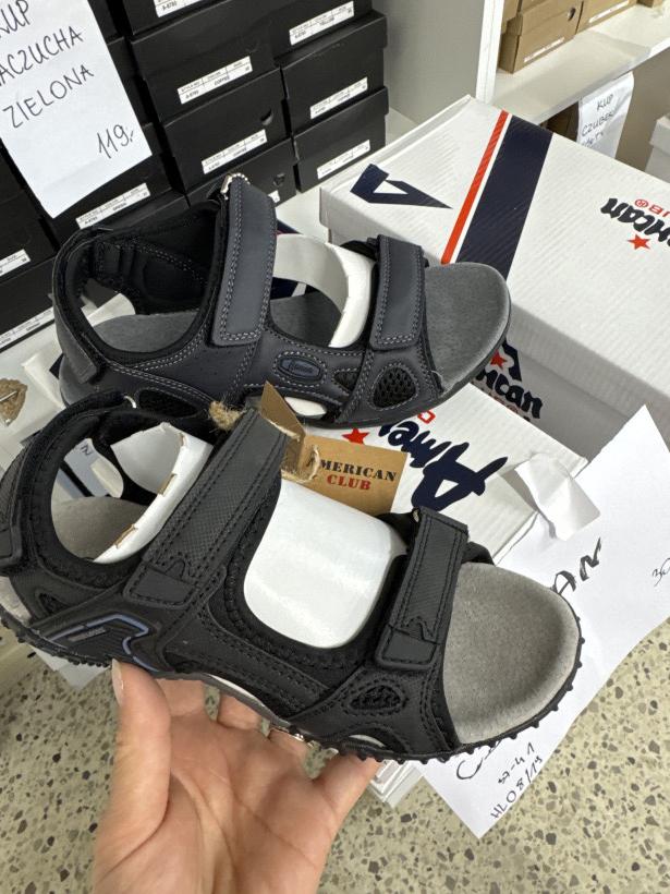 AMERICAN- sandały czarne i granatowe  HL0819 NAVY /BLACK
