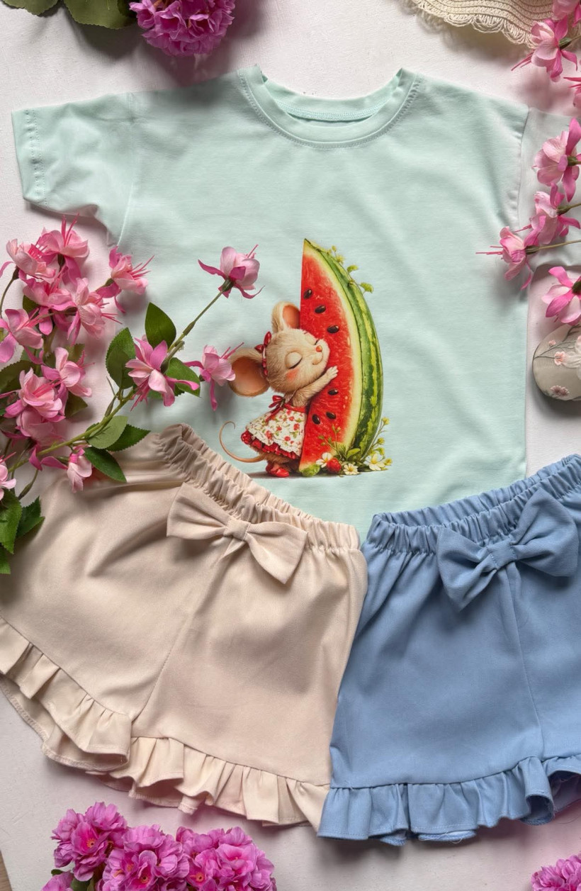 T-SHIRT MIĘTA MYSZKA ARBUZ  MAM TEN LUZ