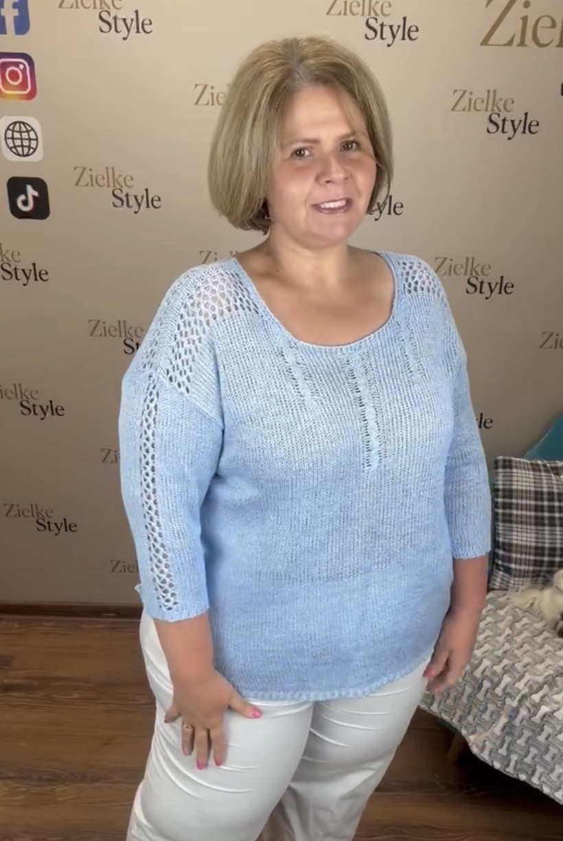 Sweter niciakowy, reksor  iza - 2xl/ 3xl - 16923 - IZA - niebieski