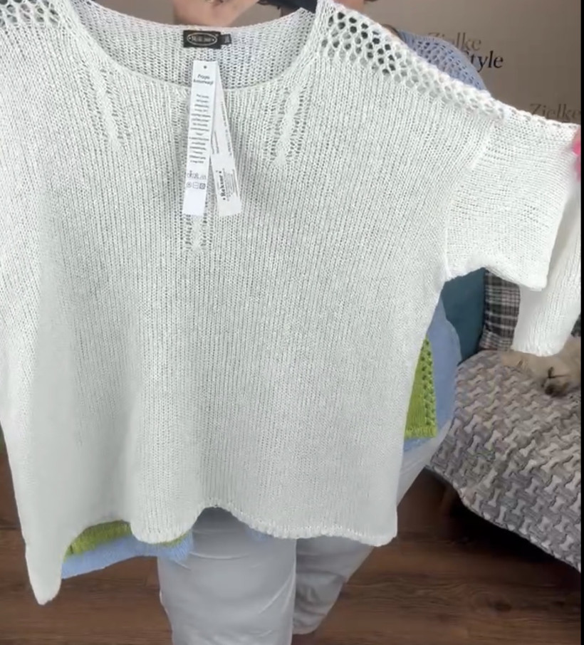 Sweter niciakowy, reksor iza - 3xl - 16923 - biały