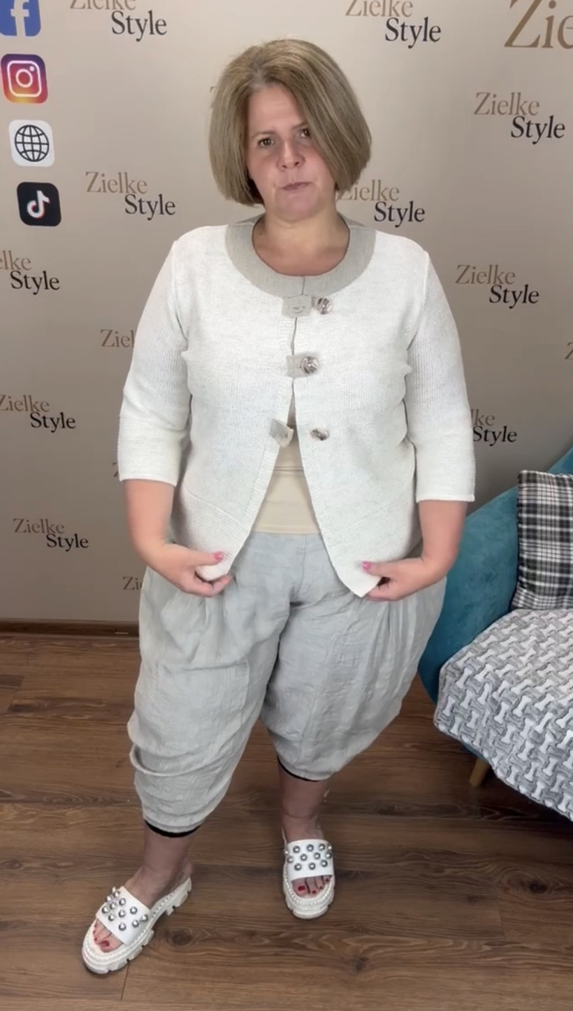 Sweter niciakowy zapinany na guziki, reksor Gaja - 2xl - 16924 - beż