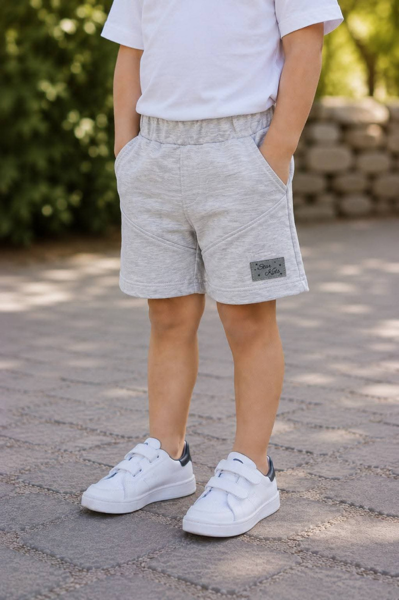 SZORTY SZARE STAR KIDS