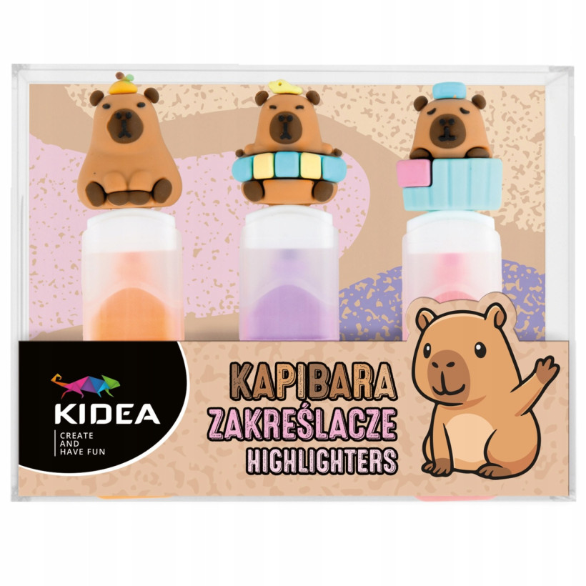 Zakreślacze Kapibara 3 sztuki Kidea