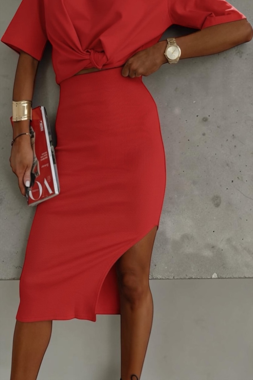 Spódnica midi Slim Rib Bocca 