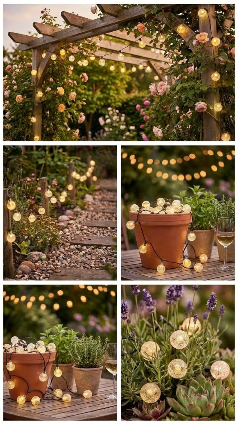 Girlanda białe kuleczki 50 LED
