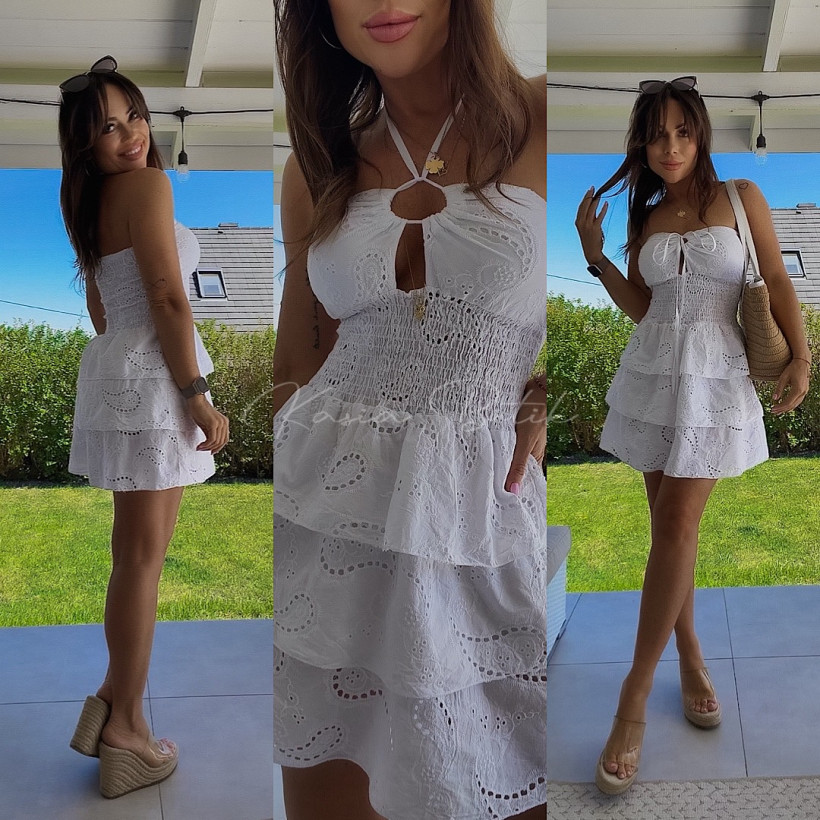 Sukienka Bawełniana Mini Boho Alice Biała