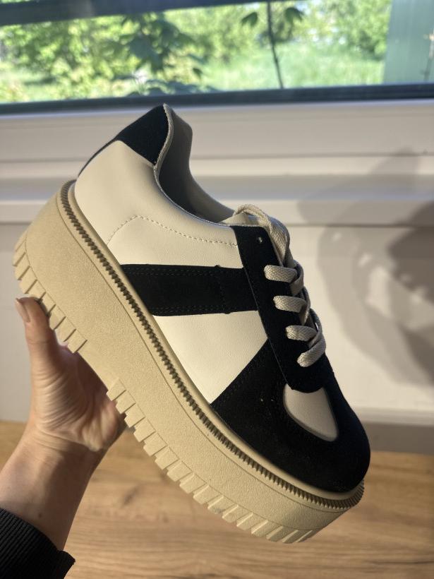 Super 17 Adidas na platformie beżowo czarny BL597P Black