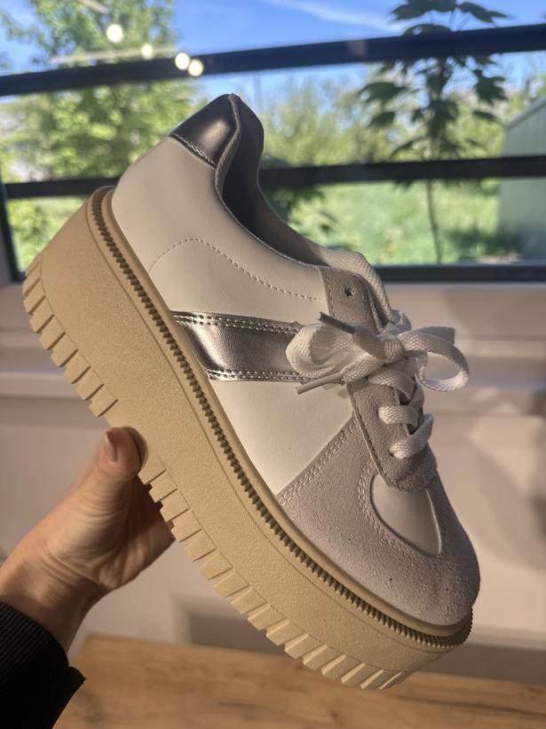 Super 19 Adidas na platformie biało srebrny BL597P White