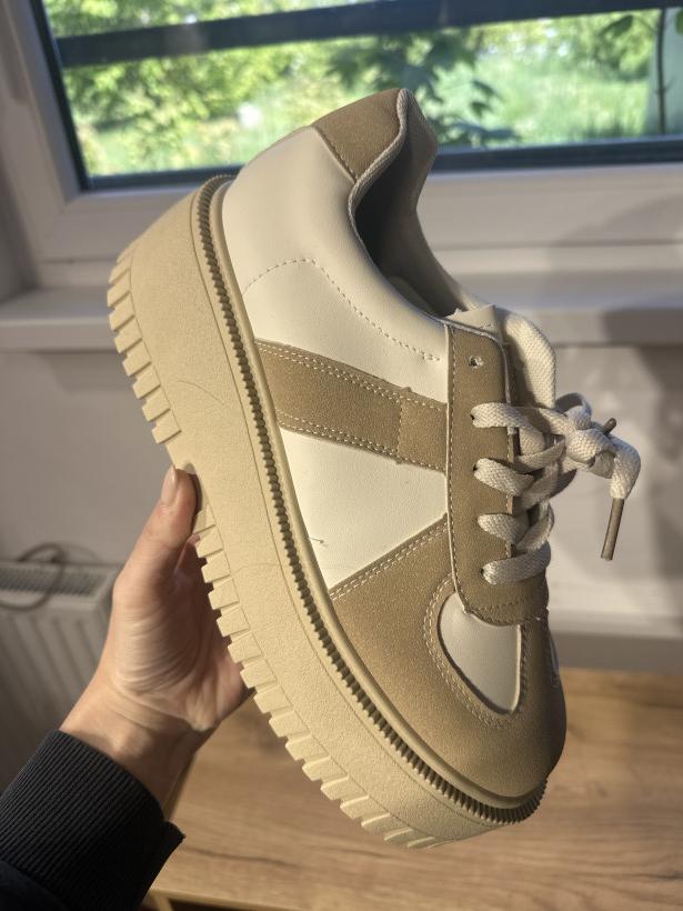 Super 20 Adidas na platformie beżowo karmelowy BL597P Camel