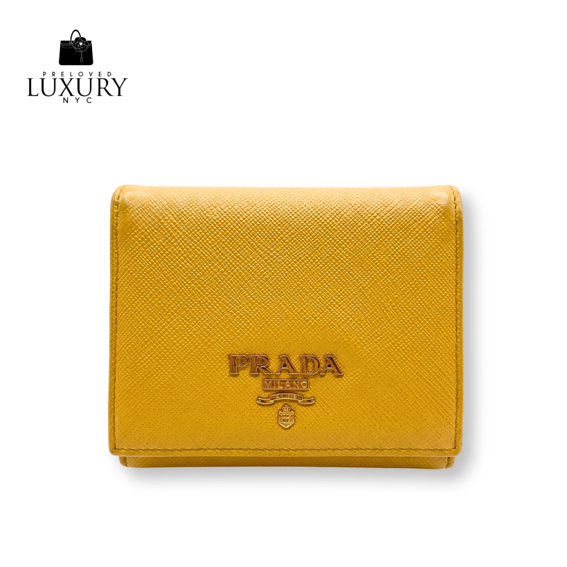 PRADA Yellow Folding Wallet