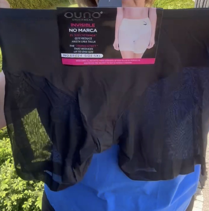 Majtki ściągające z permanentną  nogawką- 4xl - 024 - czarne