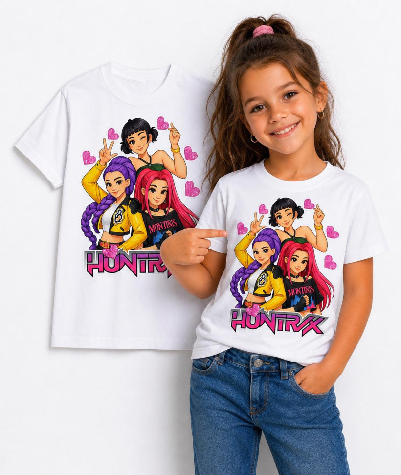 T-SHIRT HUNTRIX BIAŁY ZUZI