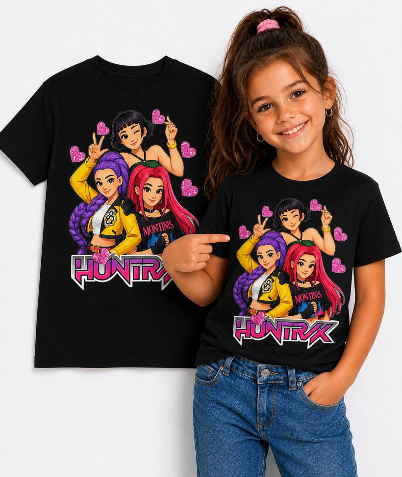 T-SHIRT HUNTRIX CZARNY ZUZI