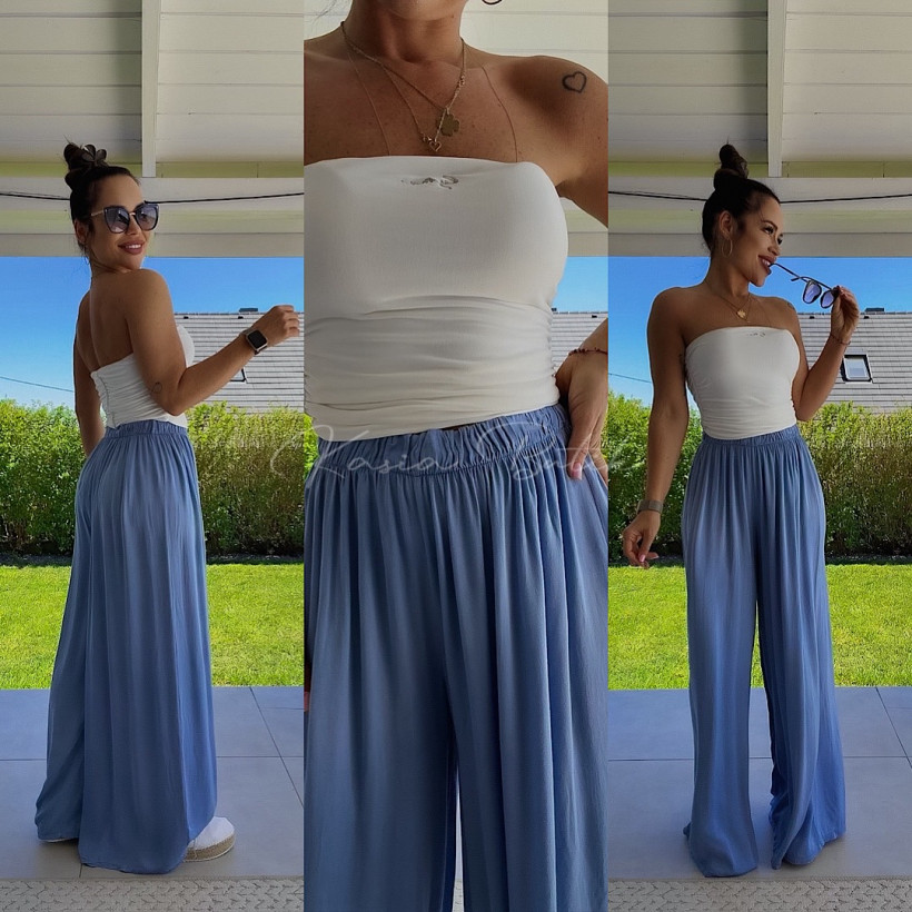 Spodnie Boston 100% Wiskoza Niebieski Denim
