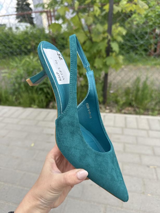VICES 11 sandalek obcasie zielony welur GQ36-S-61 green