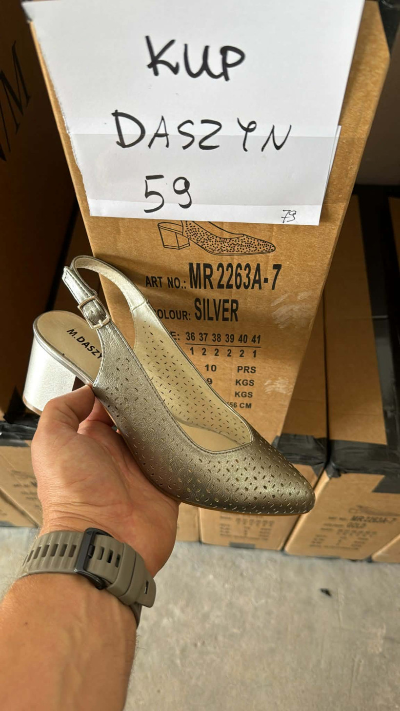 DASZYN 59 sandał na klocku daszyński mr2263a-7 silver