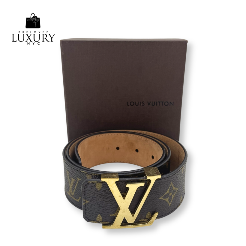 LOUIS VUITTON Brown Belt Monogram M9608 Initiales #80/32