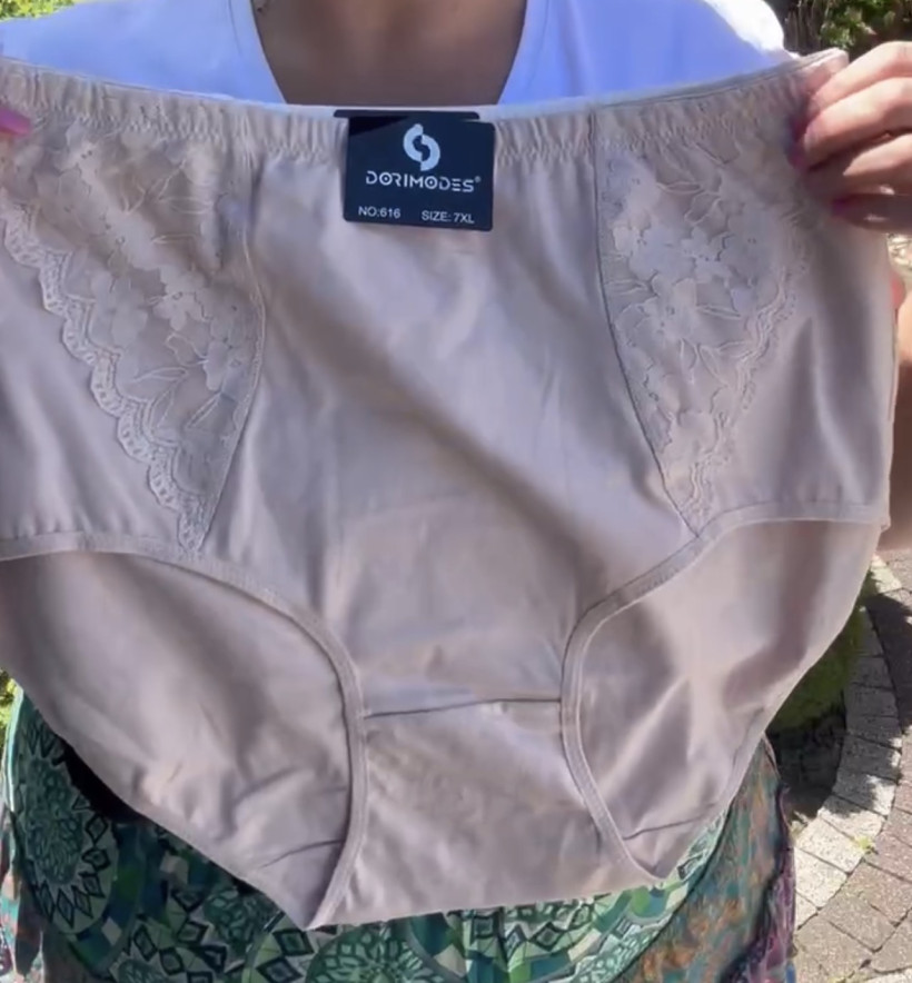 Majtki wstawka koronkowa - 6xl- 616 - beż