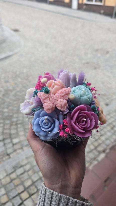 Box flowerbox świece sojowe prezent podziękowanie wesele 