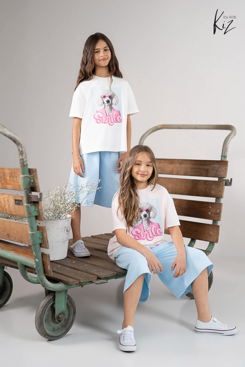 KRÓTKIE SPODENKI KULOTY BŁĘKITNE KIZ