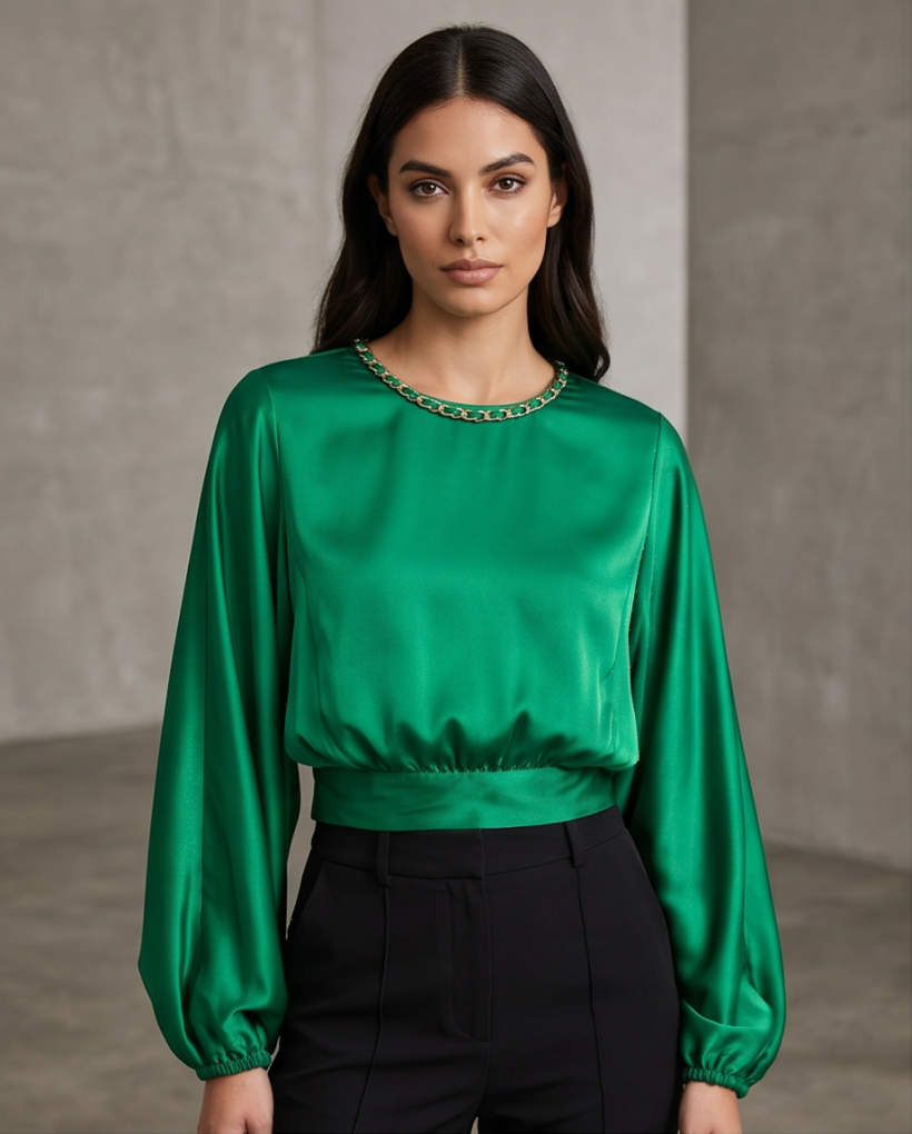 81 blusa verde tamanho L
