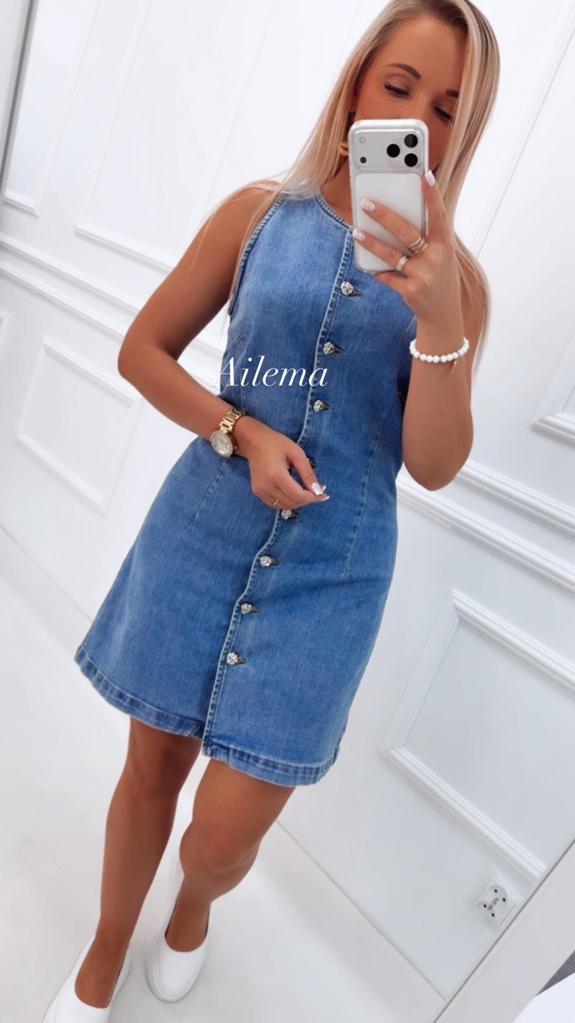 Sukienka M.Sara jeans A2539 zapinana na guziki