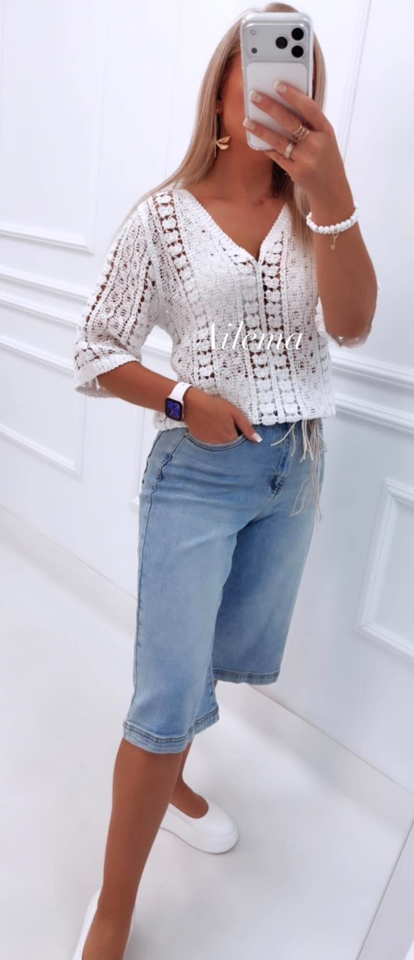 Spodenki M.Sara QR2121-H skinny denim