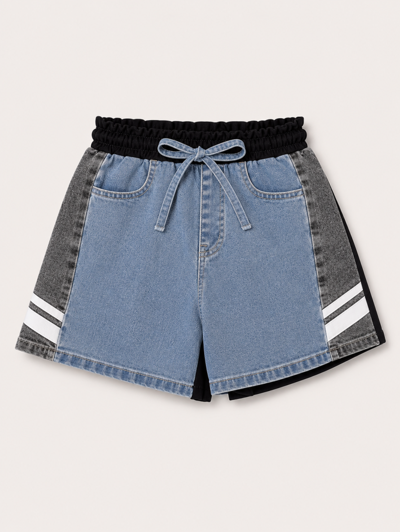 Spodenki  Dziewczece LL-986-JEANS/CZARNY
