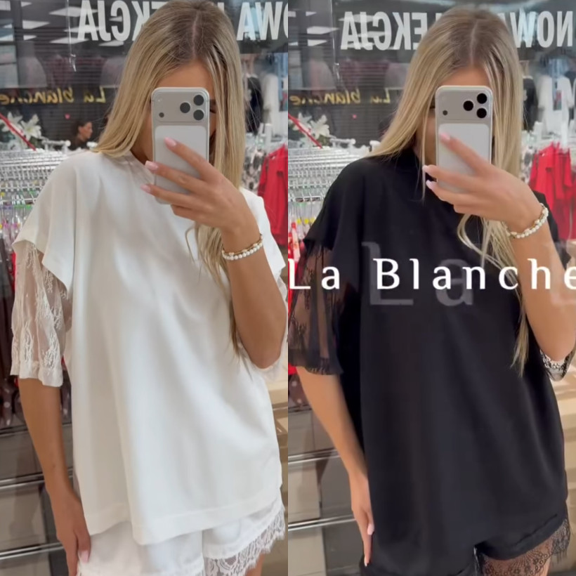 Bluzka z koronką La Blanche