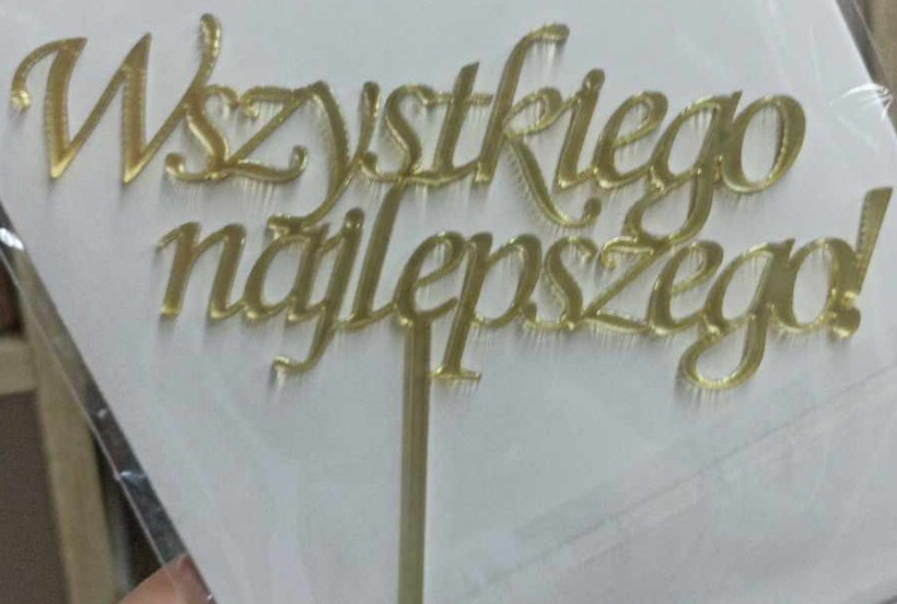 Topper Wszystkiego najlepszego! z patyczkiem do wbicia
