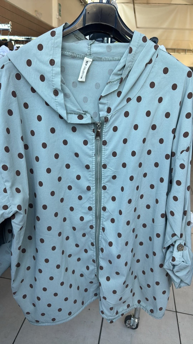 Italia nr 14 - Kurteczka / bluza w groszki - 26787 - oliwka