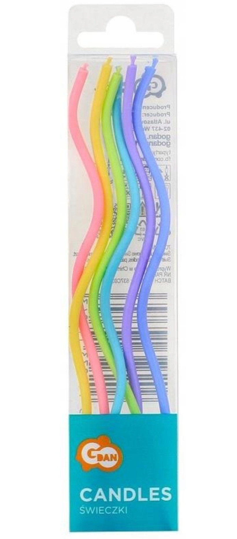Nowy  Świeczki urodzinowe Świderki, pastelowy miks, 6 szt, GoDan
