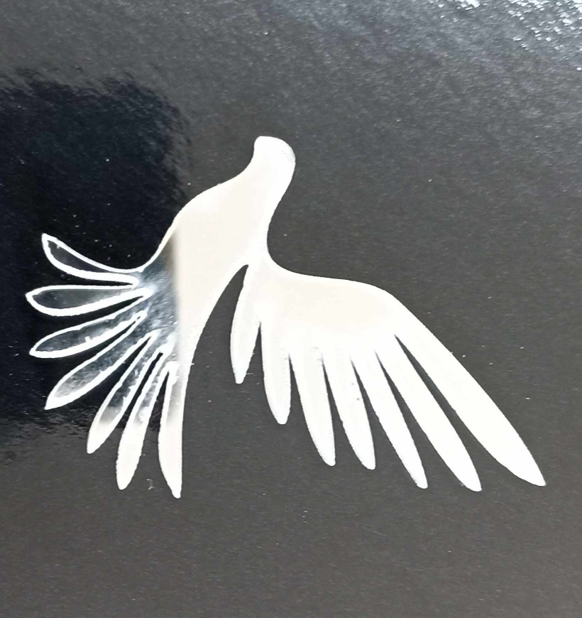 Gołąbek plexi srebrne lustro 6x4cm