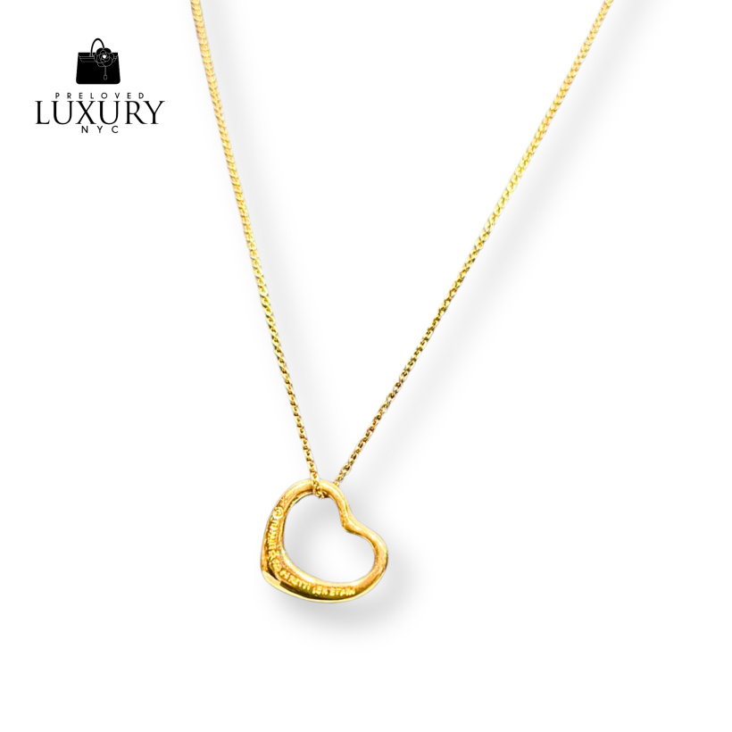 TIFFANY & Co. Elsa Peretti Open Heart Pendant Necklace