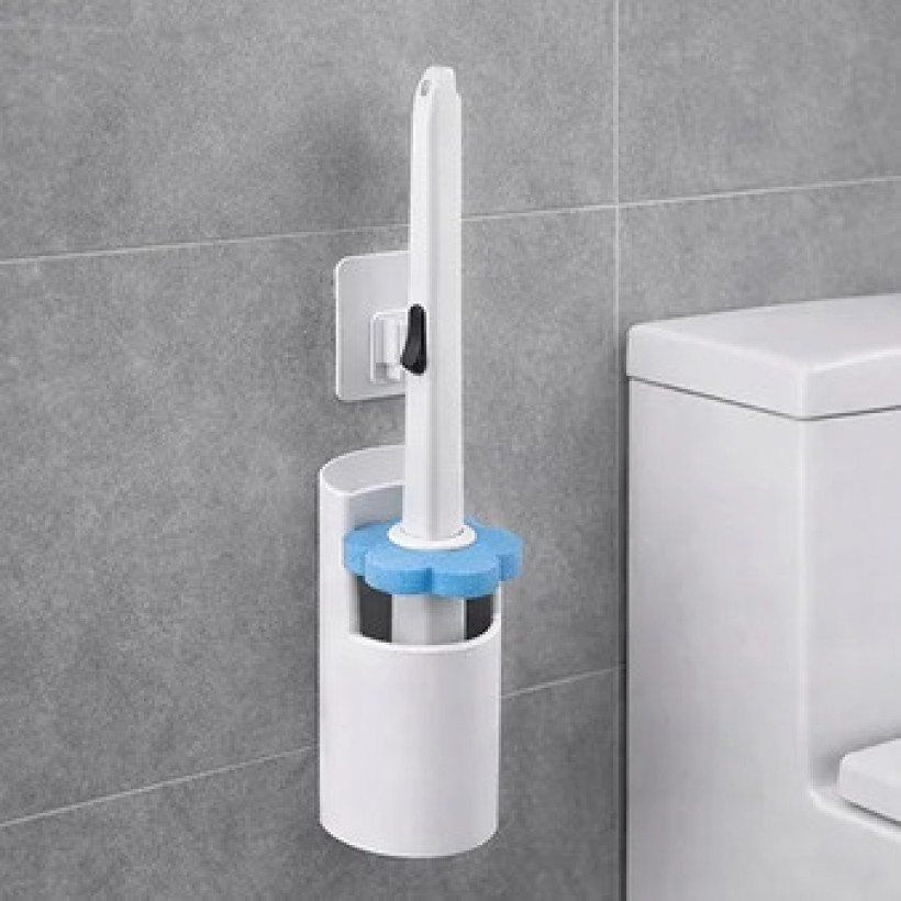 Nowoczesna szczotka do WC z jednorazowymi wkładami - wygodna w użyciu, bezdotykowa, antybakteryjna + 8 wkładów