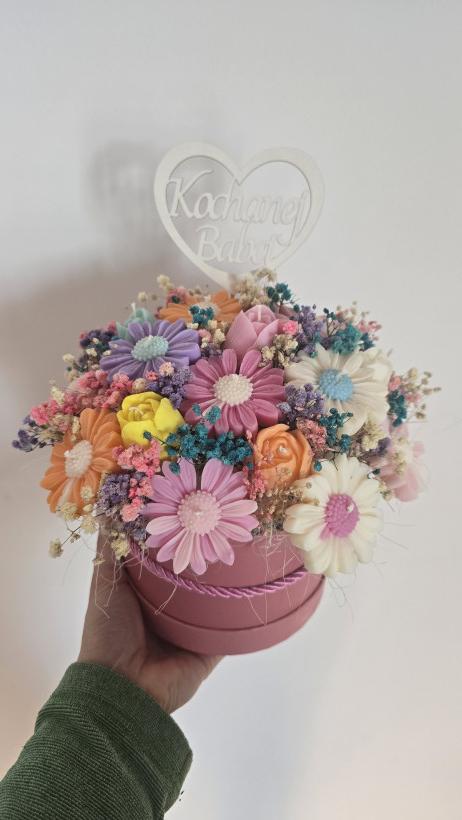 Box flowerbox świece sojowe prezent podziękowanie 