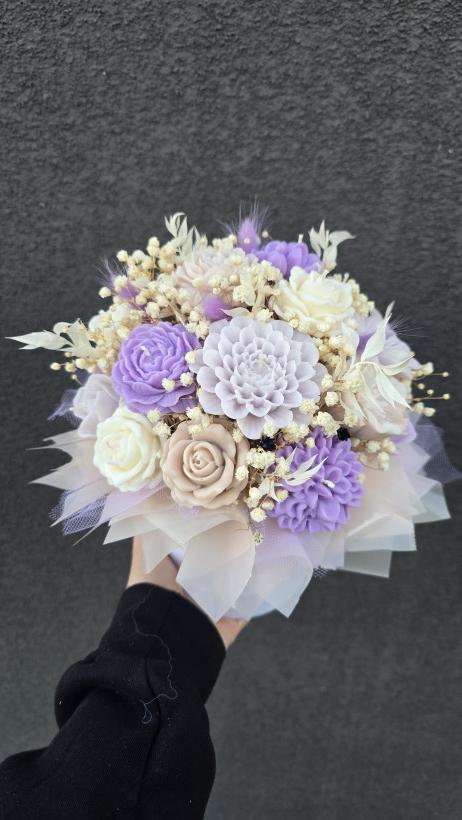 Box flowerbox świece sojowe wieczny bukiet prezent urodziny wesele chrzciny 