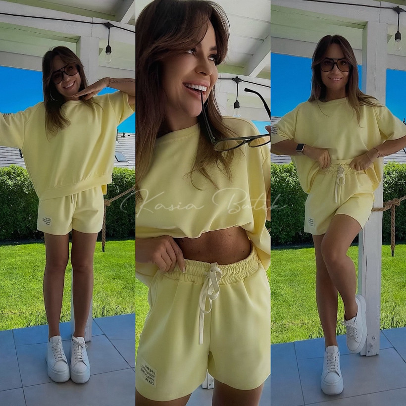 Komplet Dresowy Azara Original Masełko Summer Pastelowy Żółty