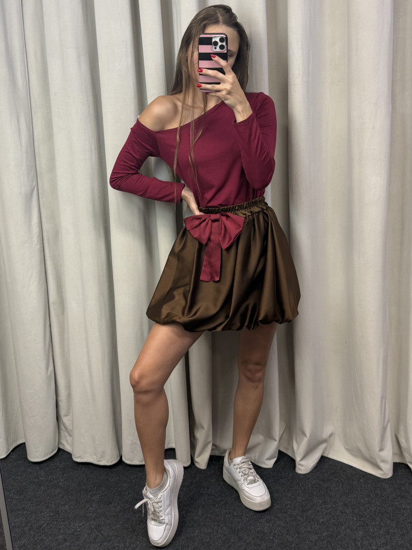 Komplet czekolada + bordo 