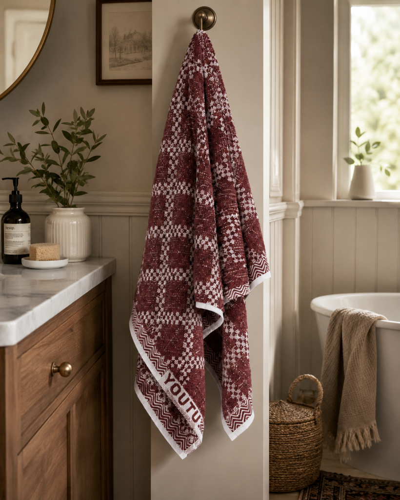 Ręcznik 70x140 cm bawełna 100% PJT 03 brązowa krata