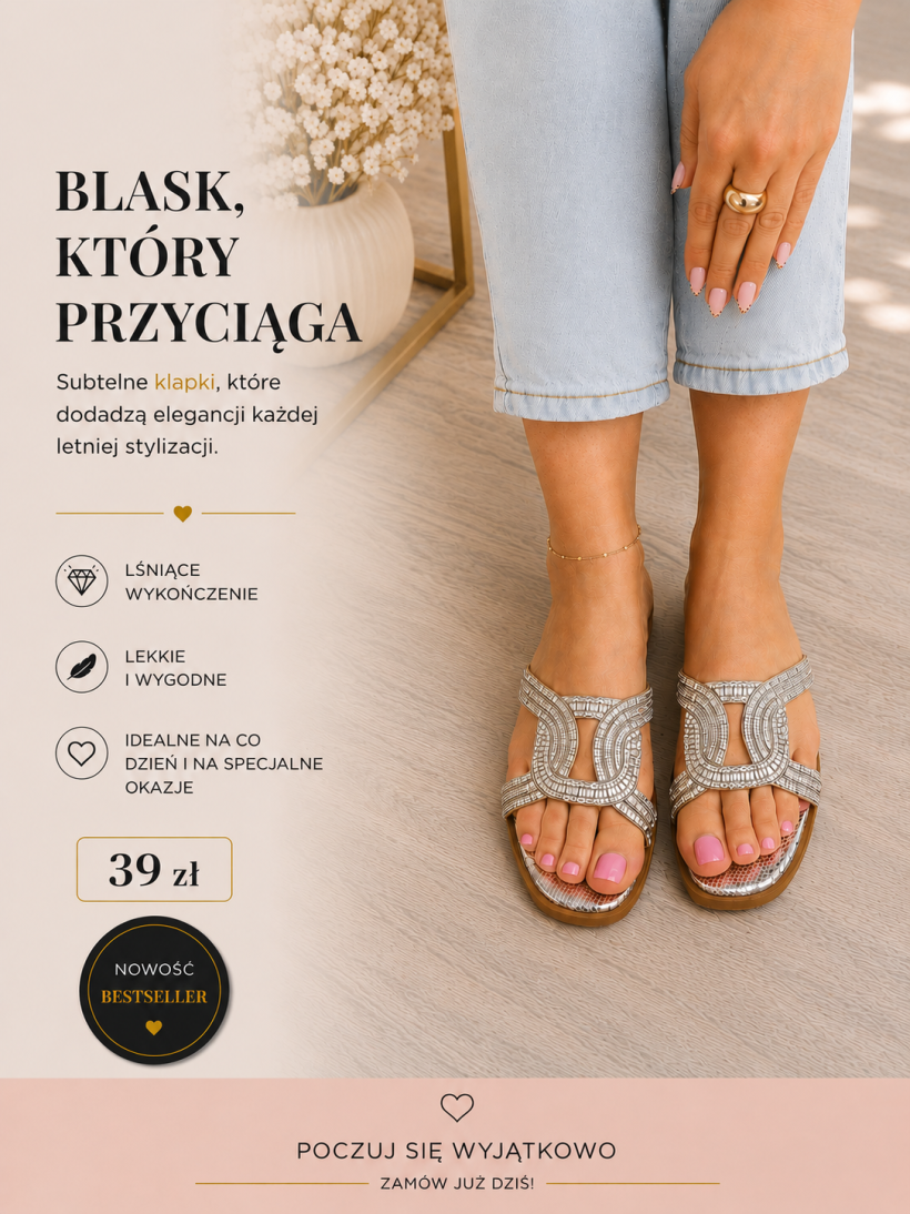 Klapki ROSALIA SILVER