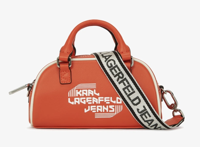 Torebka Karl Lagerfeld Bowling Crossbody pomarańczowa