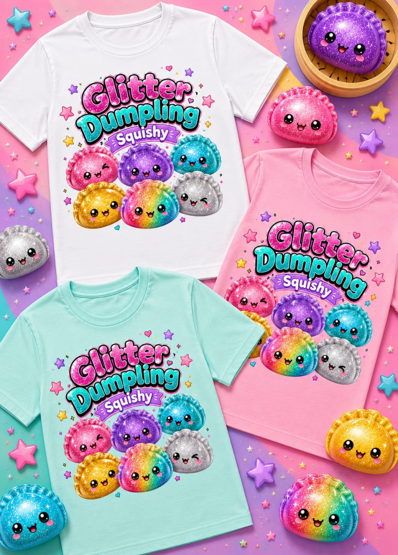 ZA T-shirt MIĘTA - 6 pierożków Glitter