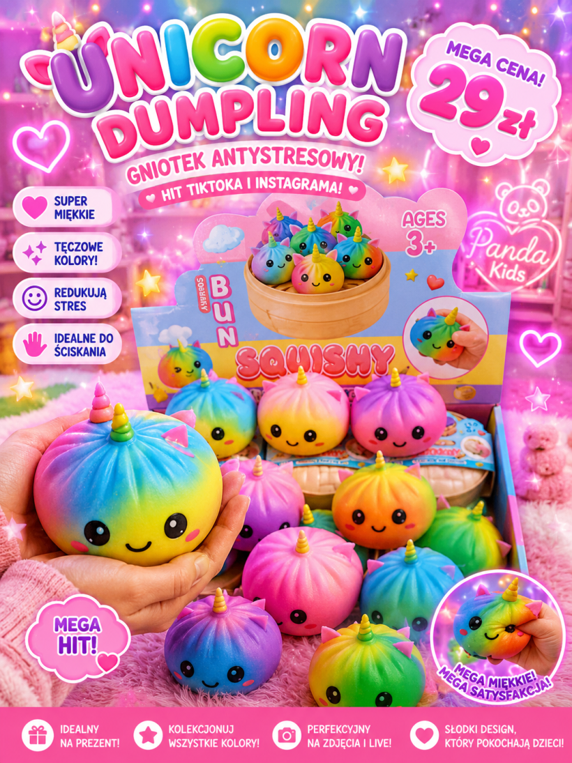 Dumpling gniotki duży jednorożec