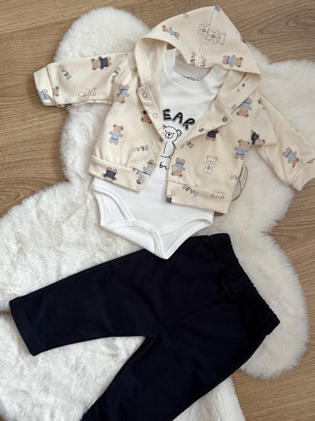 Komplet 3 częściowy - body Little brother, spodnie, bluzka , 100% bawełna organiczna 